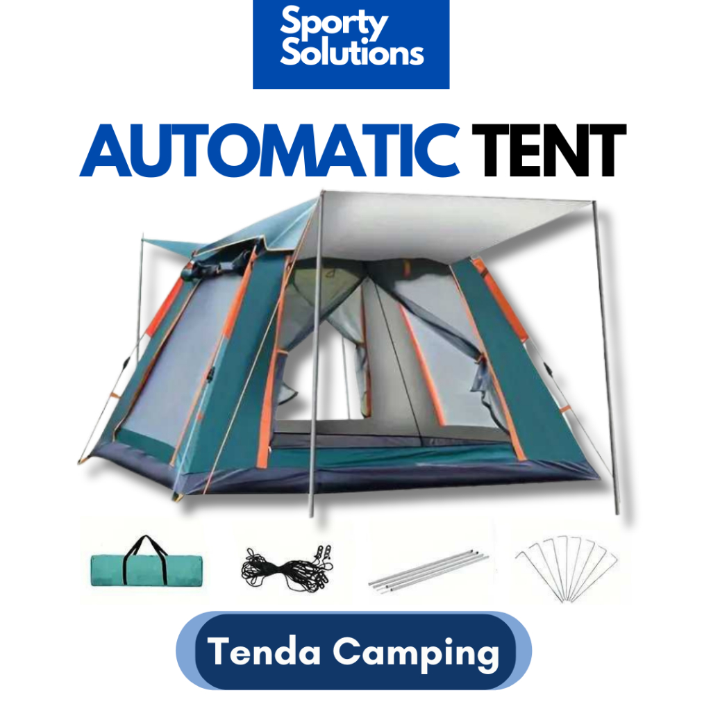 Tenda Camping Kemping Kapasitas 4 Orang Tenda Otomatis Outdoor Tenda Kemah Tenda Glamping Tahan Air