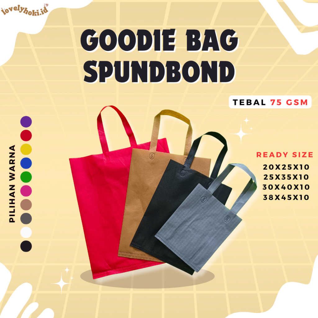 

[LOVELYHIKU] GoodieBag Spunbond tebal 75 gsm Tas Belanja Muarh