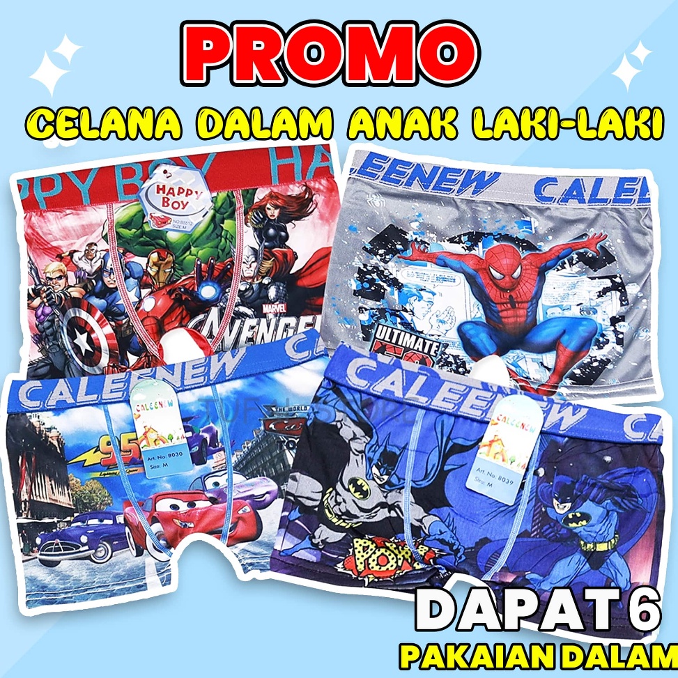 ART I24N Celana Dalam Anak Cowok BOXER Karakter Batman Umur 3 4 5 6 7 8 Tahun Cd Anak Cowok Karakter