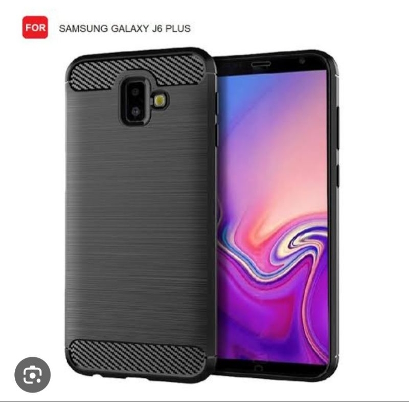 Softcase Silikon Ipaky Carbon Samsung J6+ J6Plus J6 Plus