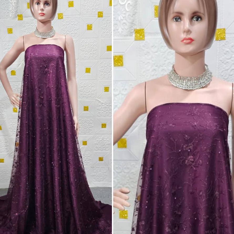 MEGA SALE TERMURAH Kain bahan Tulle akar PROMO bahan kebaya brokat OB motif random