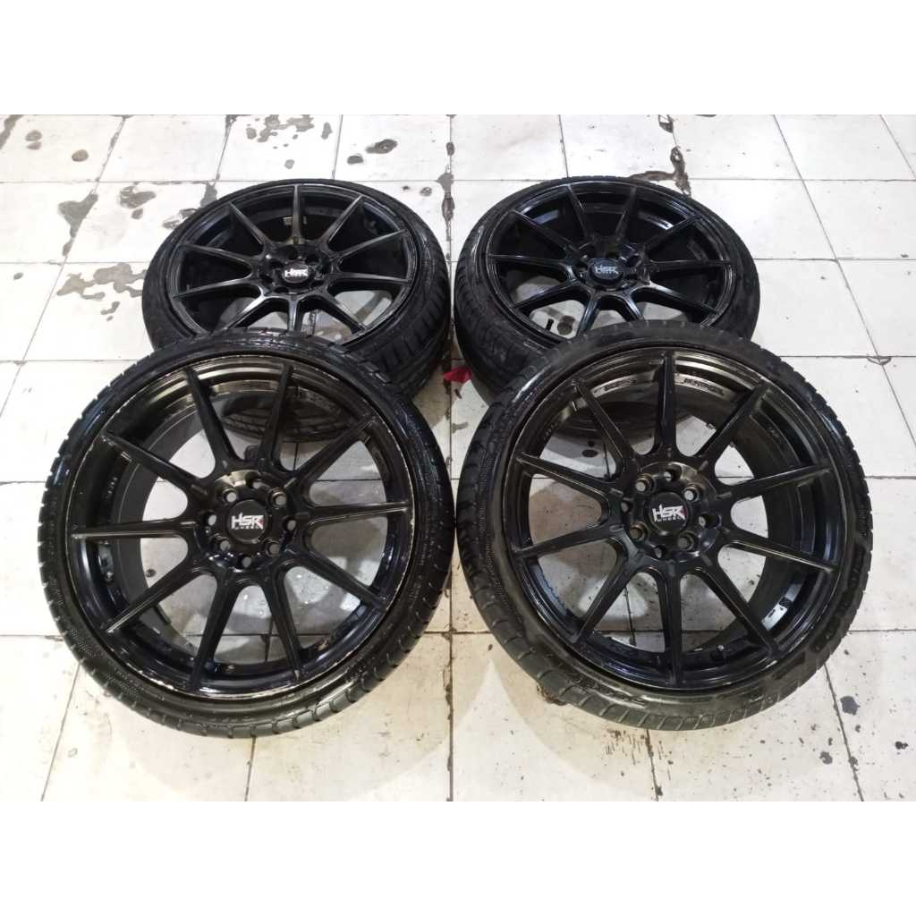 velg mobil seken/bekas ring 17 hsr rai-s2 pcd 8x100-114,3 dan ban 205/40 r17 accelera buat,agya,caly