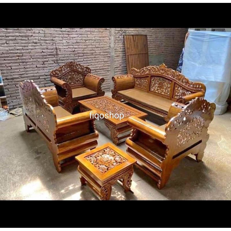 Kursi Tamu Madura Arjuna Kayu Jati Ukir Furniture Jepara