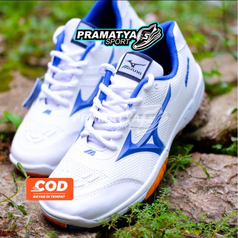 Bisa COD Sepatu Sport Olahraga Badminton Putih/Voly Mizuno Tpr cowok/cewek UK 39-44/Pramatya Sport m