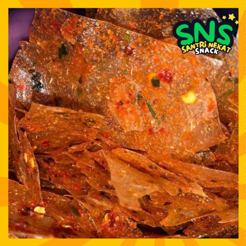 

SNS - 500 gram Keripik Kaca Pedas Daun Jeruk Snack Camilan Enak