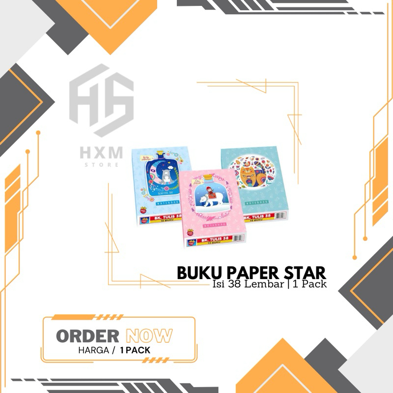 

Buku Tulis PAPER STAR Isi 38 Lembar [1 Pack]