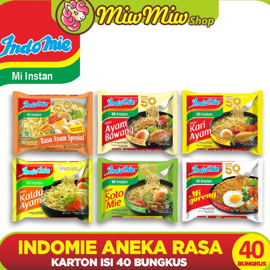 

Ready Stok INDOMIE Mie Instant Mi Instan Grosir Karton Dus isi 4 Bungkus