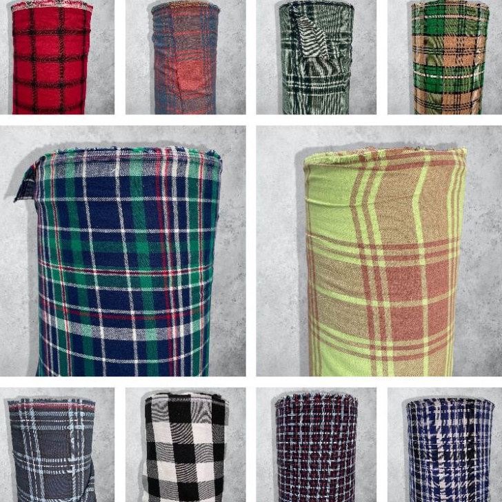 Free Ongkir Kain Katun Flanel Kotak Uniqlo Harga 5 Meter Bahan Flanel Kemeja Uniqlo