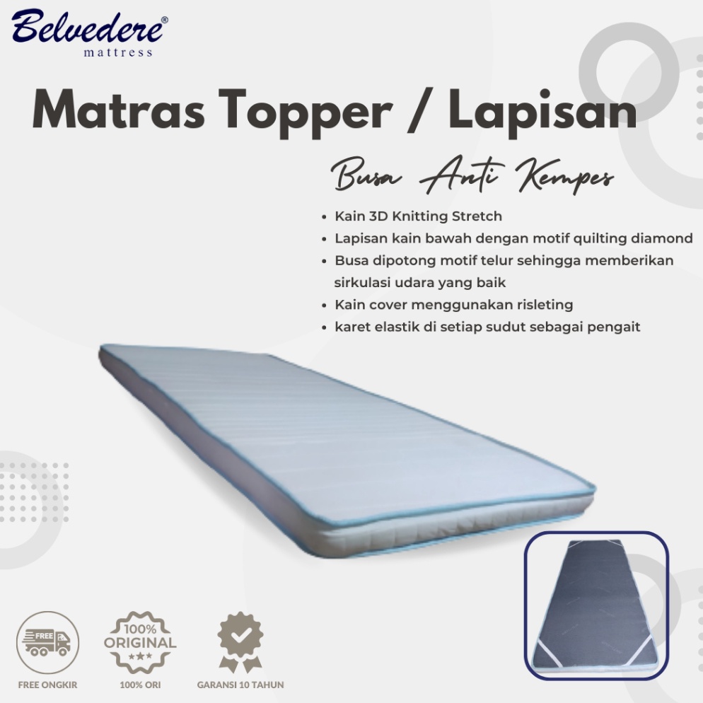 11 STOK READY Promo Cuci Gudang Belvedere Matras Topper  Plushtop  Lapisan Kasur  Kasur Busa  Kasur 