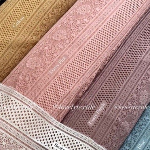 KODE 77 Kain Brokat Meteran  Kain Brukat Salur Ori