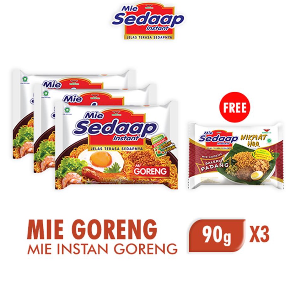 

Free Ongkir Buy 3 Get 1 Mie Sedaap Goreng 9 Gr x 3 Free Mie Sedaap Salero Padang