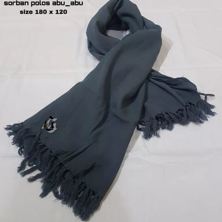 ART F14Q Sorban polos Abu abu biru hitam putih coklat hijau serban santri surban habib murah