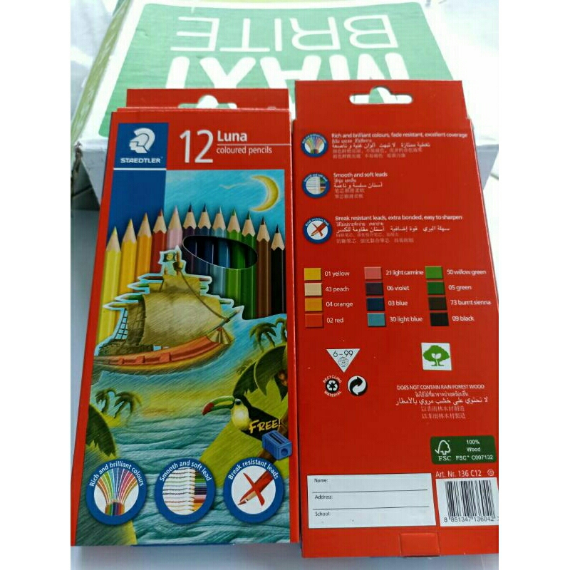 

Pensil Warna Luna Staedtler Panjang 12 Warna