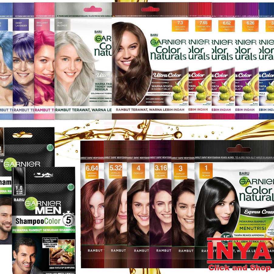 COD Garnier Color Natural Express Cream Ultra Color  Men Color Shampoo Collection  Semir Rambut  Pew