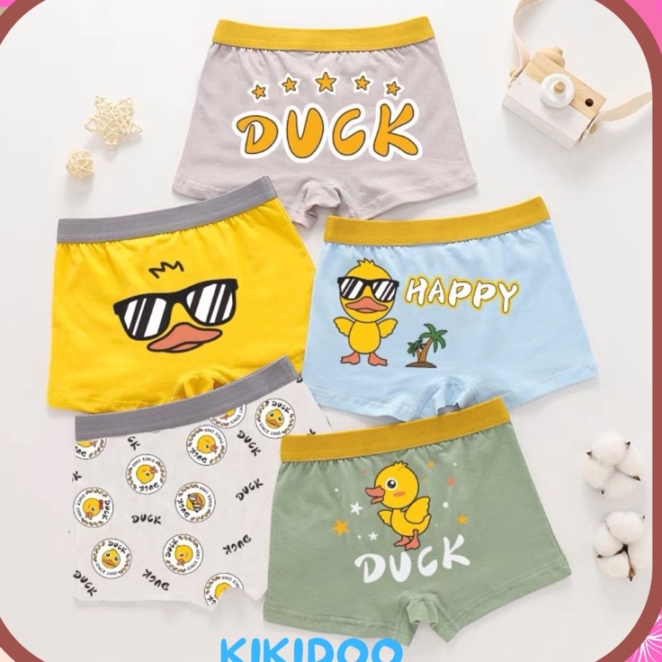 XC26619 Kikidoo Celana Dalam Boxer Katun Anak Laki Laki Import Duck Bal45