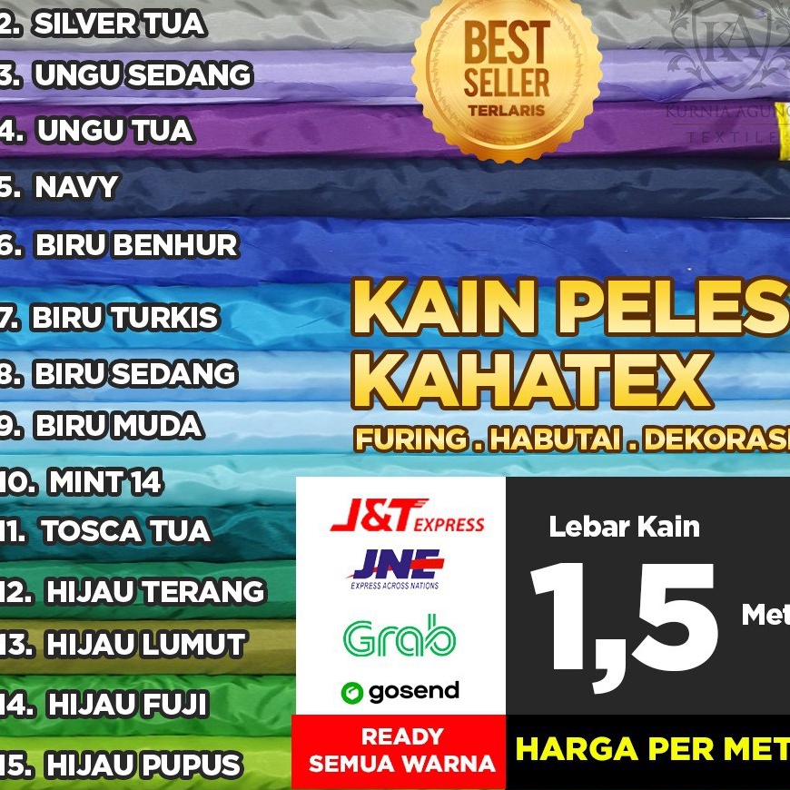 Free Ongkir Kain Peles Kahatex Meteran  1cm   Kain Polos Hitam Meteran Murah  Kain Abutai Habute  Ba