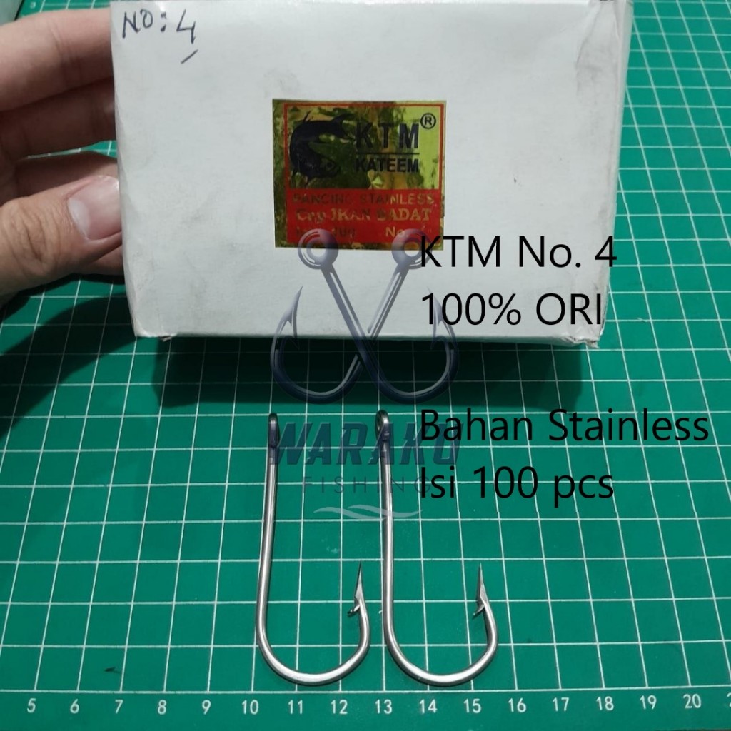 Kail Pancing Stainless KTM Kateem Cap Ikan Sadat 2335 / Kail Nelayan No. 4 100% ORI | Grosir (isi 10