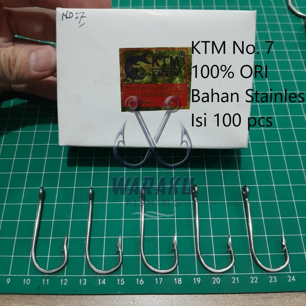 Kail Pancing Stainless KTM Kateem Cap Ikan Sadat 2335 / Kail Nelayan No. 7 100% ORI | Grosir (isi 10