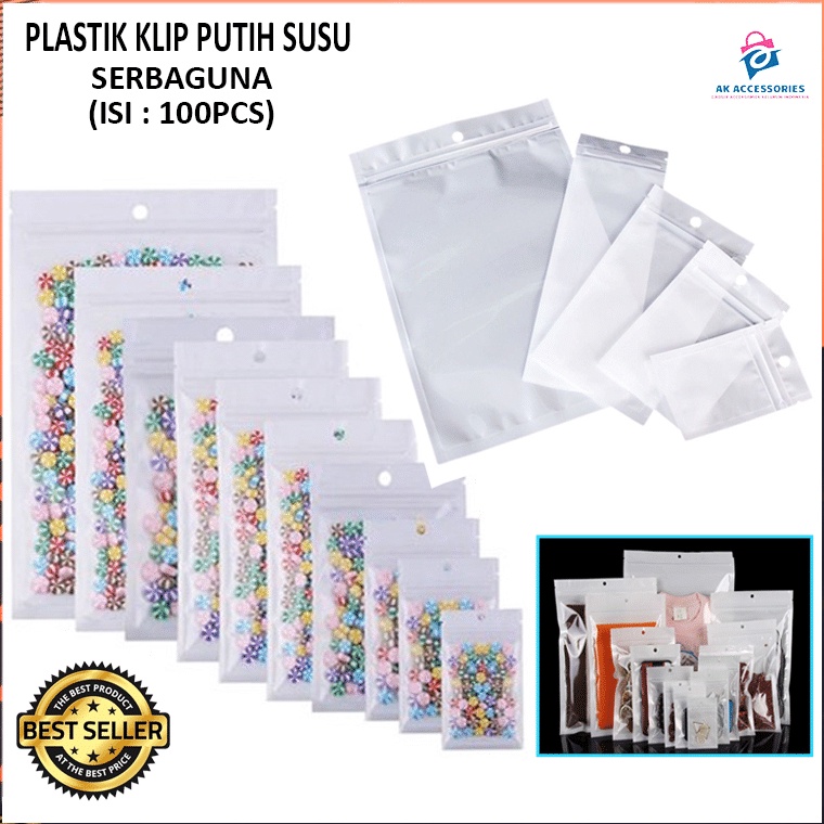 Extra promo AKACC PLASTIK ZIPLOCK PUTIH SUSU ISI 1PCS  PLASTIK KLIP ZIPLOCK