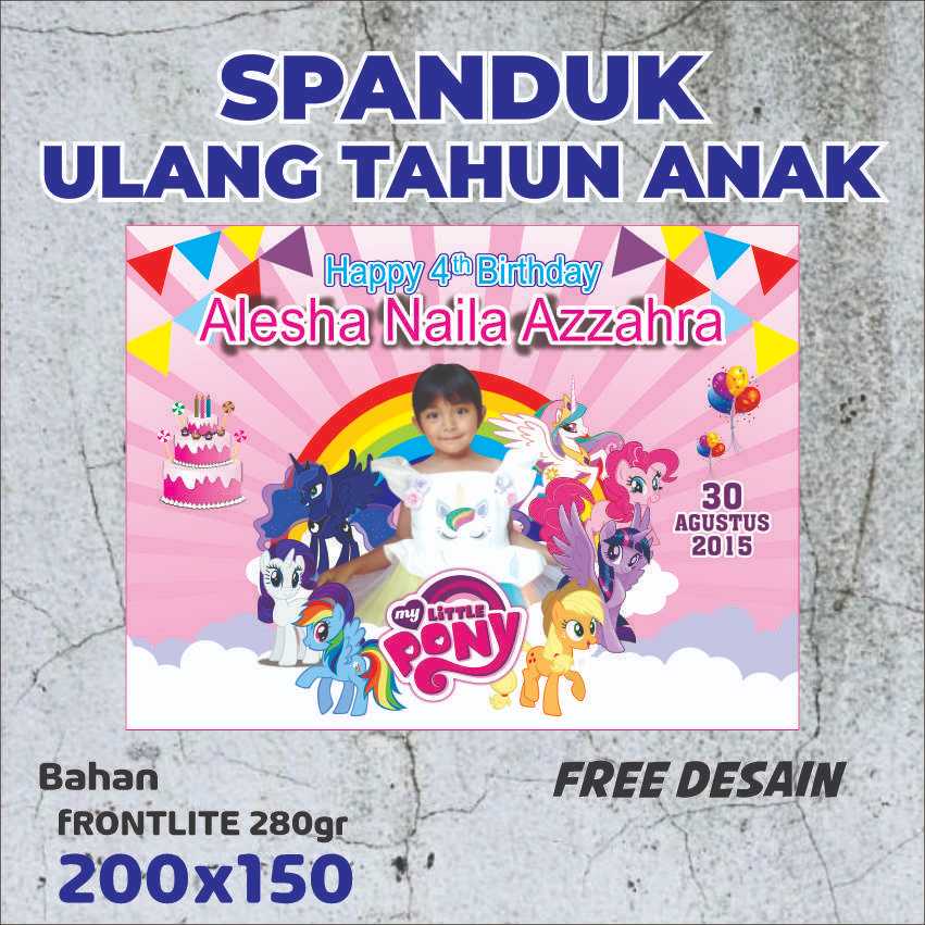 Spanduk / Banner Ulang Tahun Anak - Anak Perempuan 2x1.5m