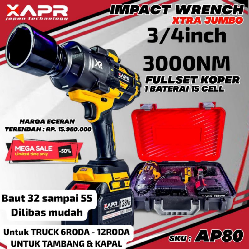 AP80 APR impact wrench xtra jumbo ¾ INCH 3000NM garansi resmi