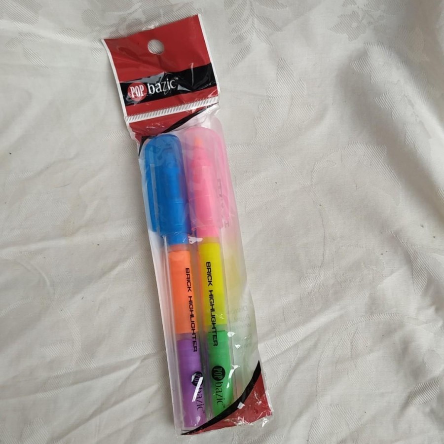 

Pop Bazic Brick Highlighter Pen 3 Warna