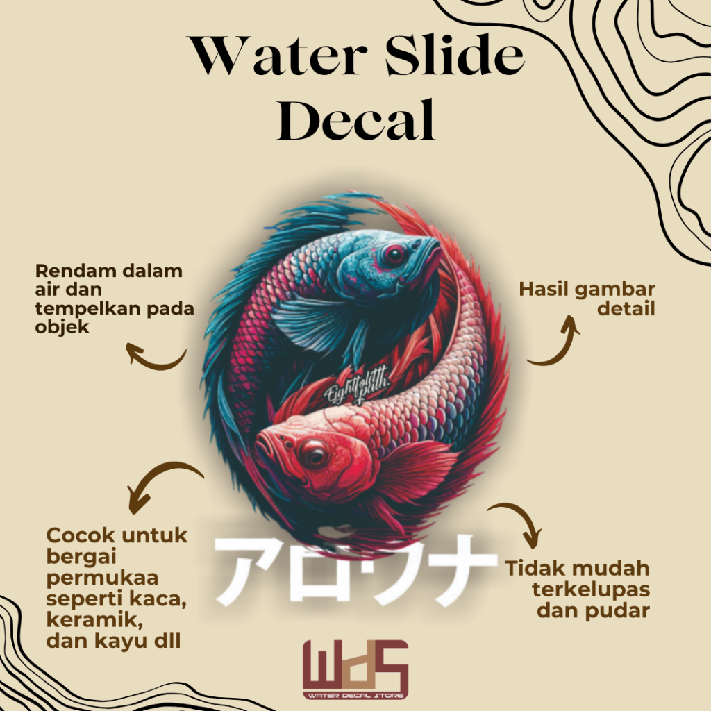 

WATER SLIDE DECAL IKAN / DECAL AIR / STIKER AIR / MERCHANDISE