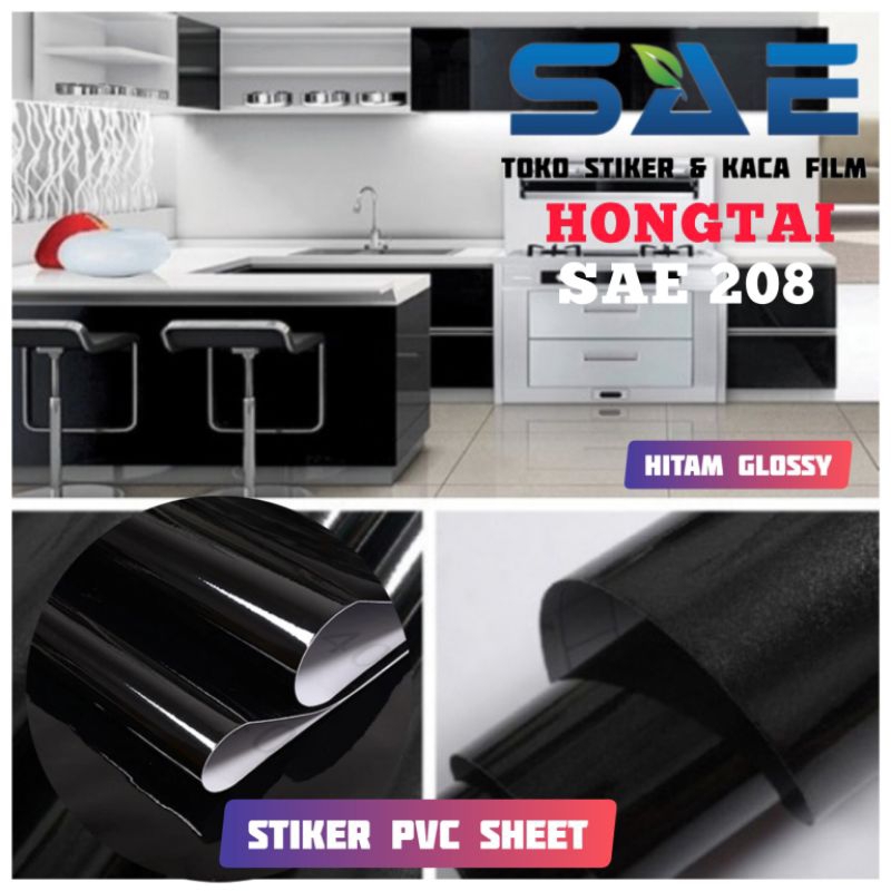 Sticker Lemari Kayu Warna Hitam Glossy