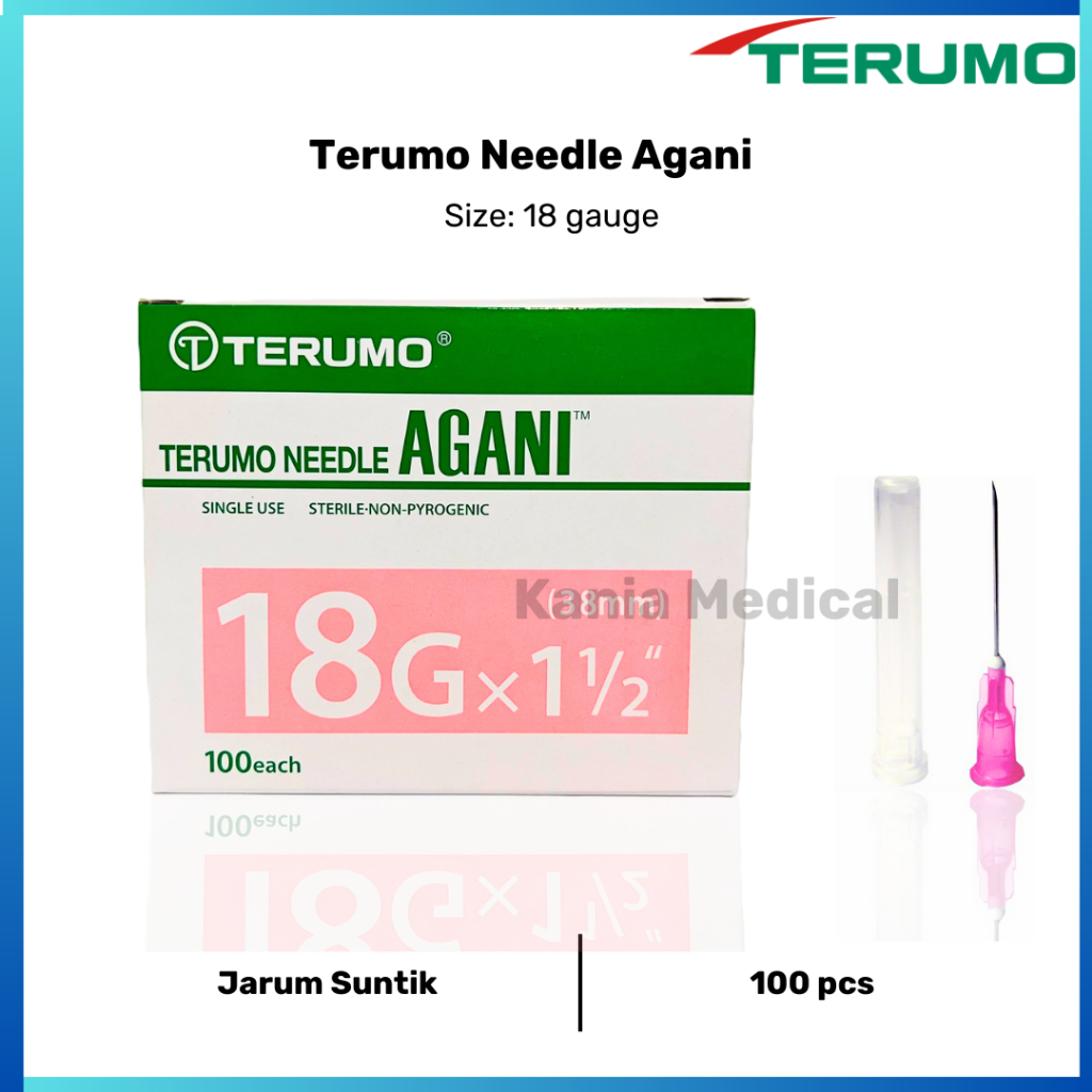 Needle Agani Terumo 18g Box 100pcs Jarum terumo