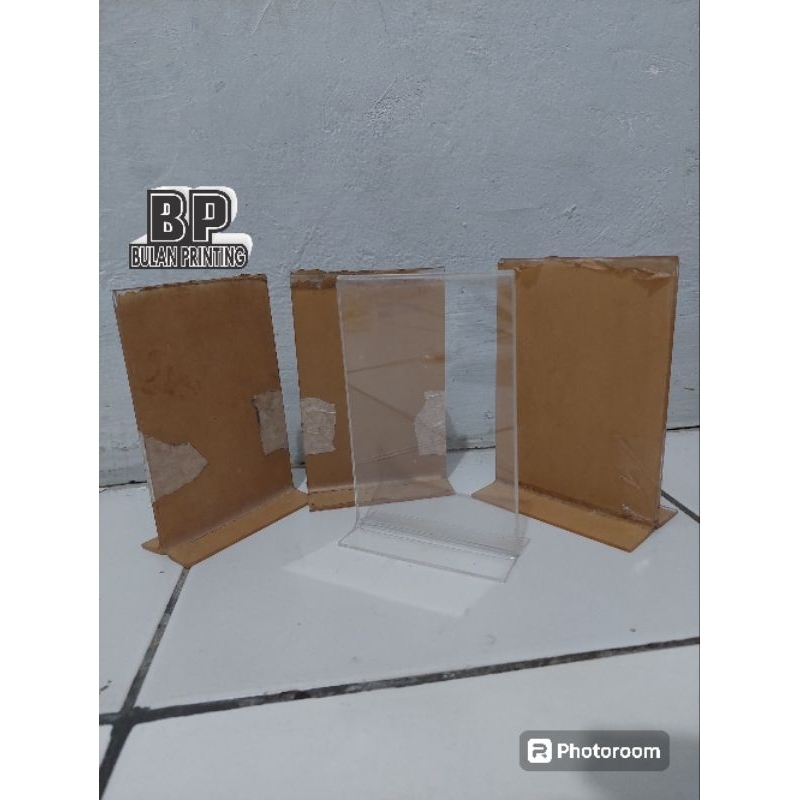 

AKRILIK DISPLAY A6 T PORTRAIT / TEMPAT BROSUR / TENT CARD ACRYLIC 2MM BENING