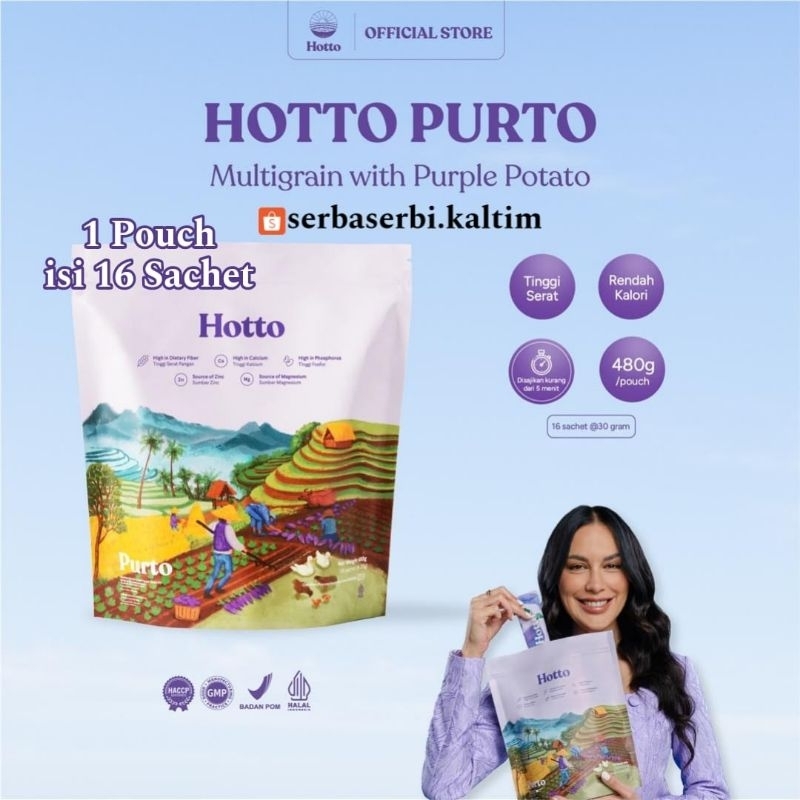 Hotto Purto Multigrain with Purple Potato 1 Pouch 16 sachet Ubi Ungu Ready Samarinda Kalimantan Timu