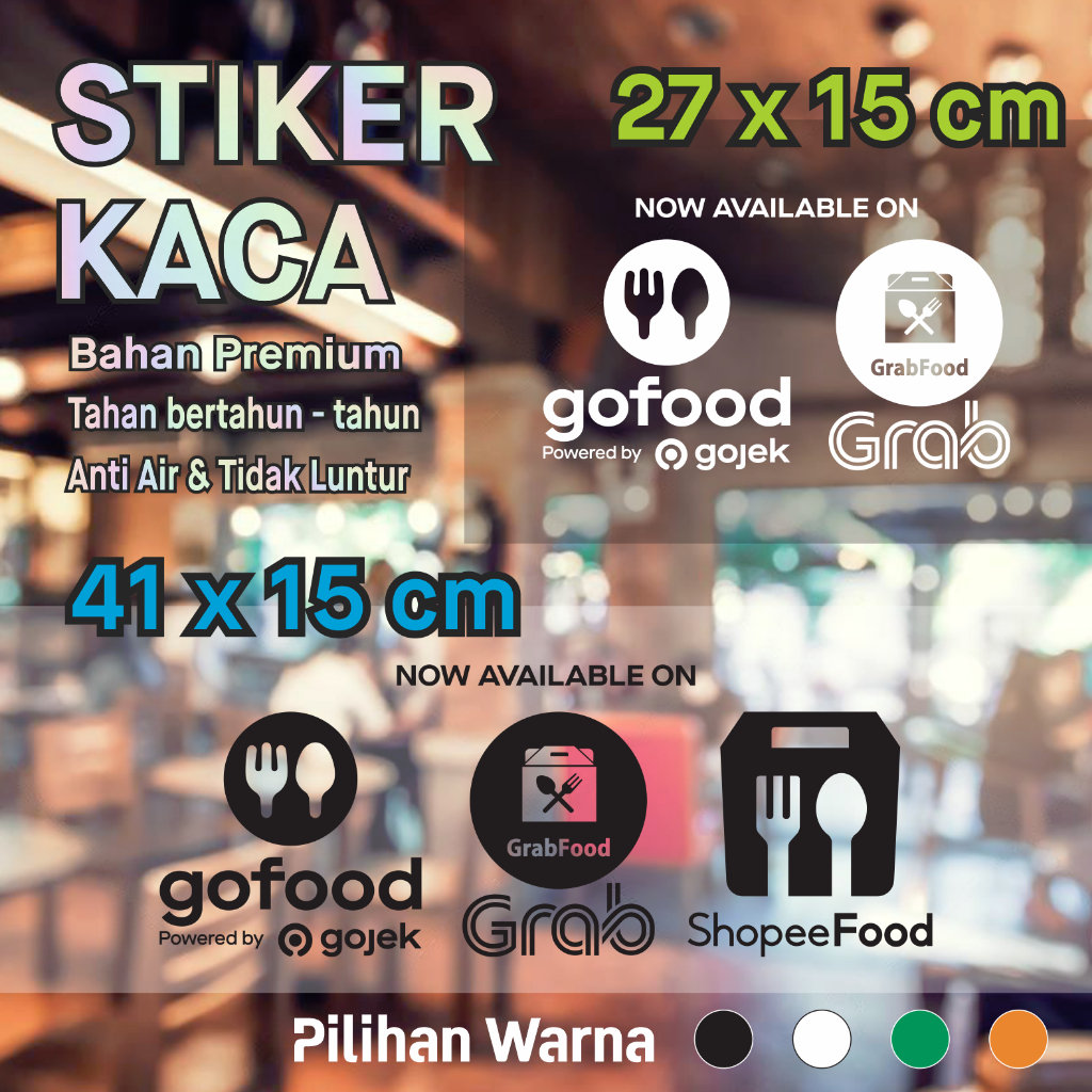 Stiker Kaca Ojek Online Ojol Food Cafe, Resto, Cutting Stiker