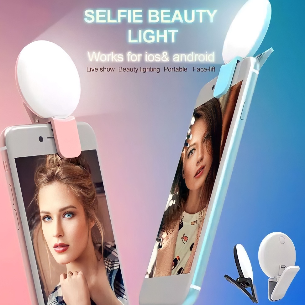 Sk PROMO CUCI GUDANG Ring Light Selfie Mini Q Portable Smartphone LED Lampu Mini Usb lampu hp lampu 