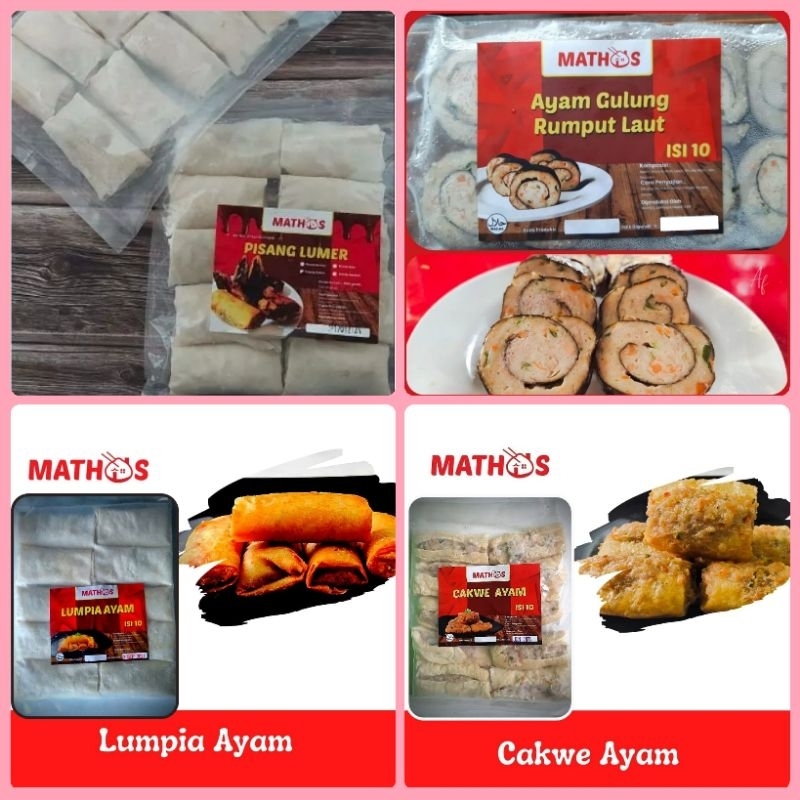 

Lumpia Ayam Cakwe Ayam Pisang Coklat Lumer Ayam Gulung Rumput Laut / Sushi Ayam Mathos 10pcs