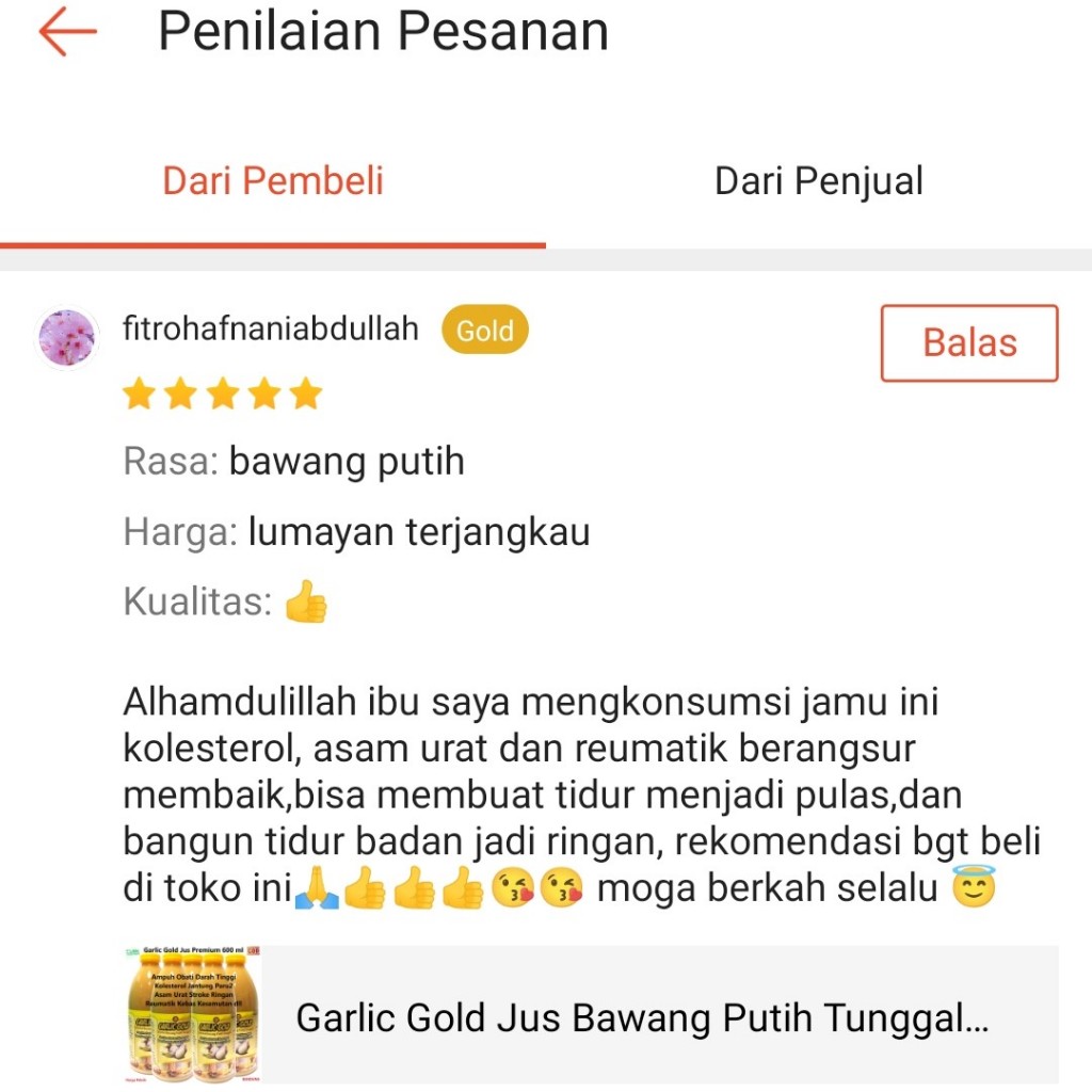 

RB22 GARLIC GOLD JUS JAHE MERAH MADU MURNI LEMON BAWANG PUTIH TUNGGAL CUKA APEL - MANJUR BERKHASIAT