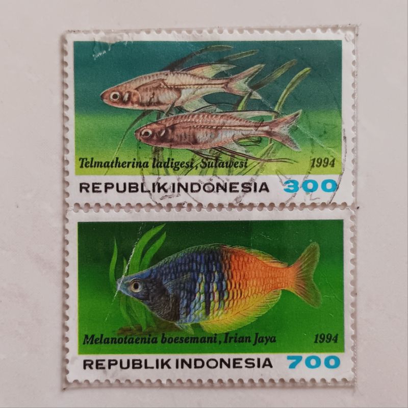 

(AC) Perangko Indonesia 1994 Ikan Hias Air Tawar Set Lengkap 2pcs Used