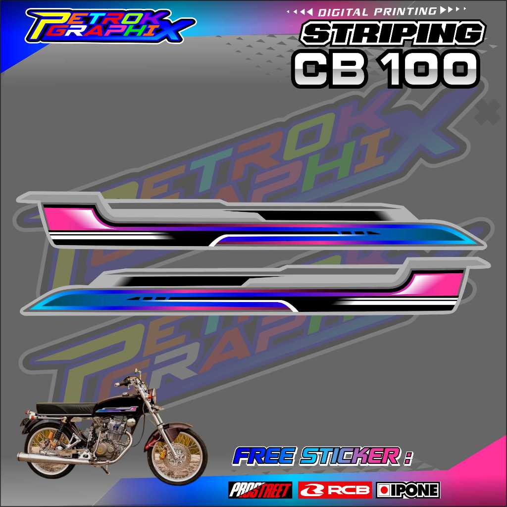 STRIPING VARIASI CB 100 HONDA / STICKER LIST HONDA CB 100