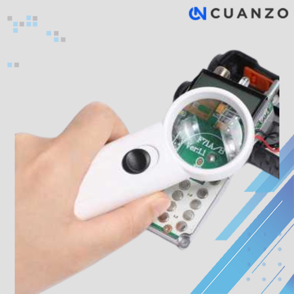 Kaca Pembesar Handheld Magnifiying Glass Lup with 2 LED 35mm 8X / Kaca Pembesar Layer Hp Huruf Baca 