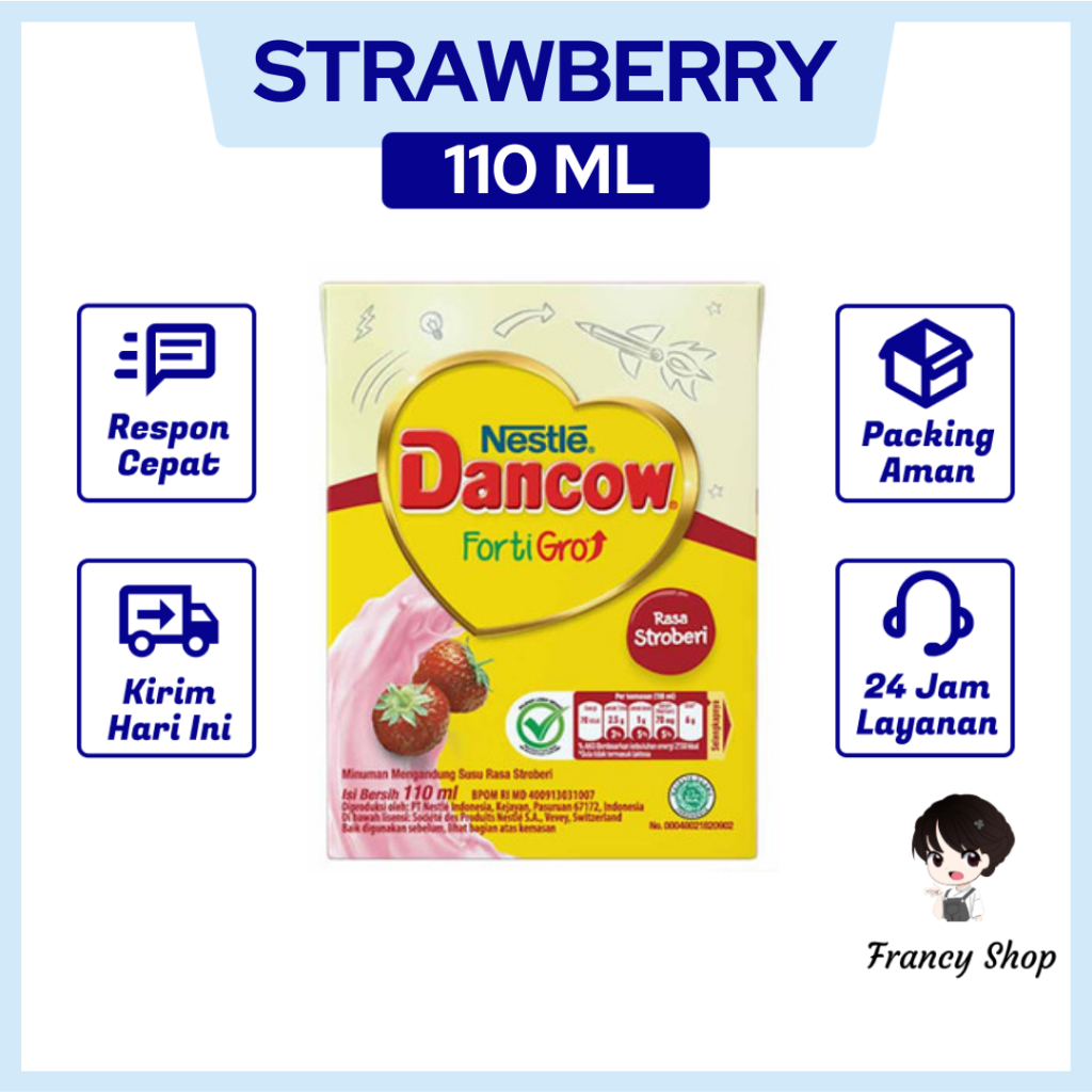 

Susu Dancow Strawberry Fortigro UHT 110 ml