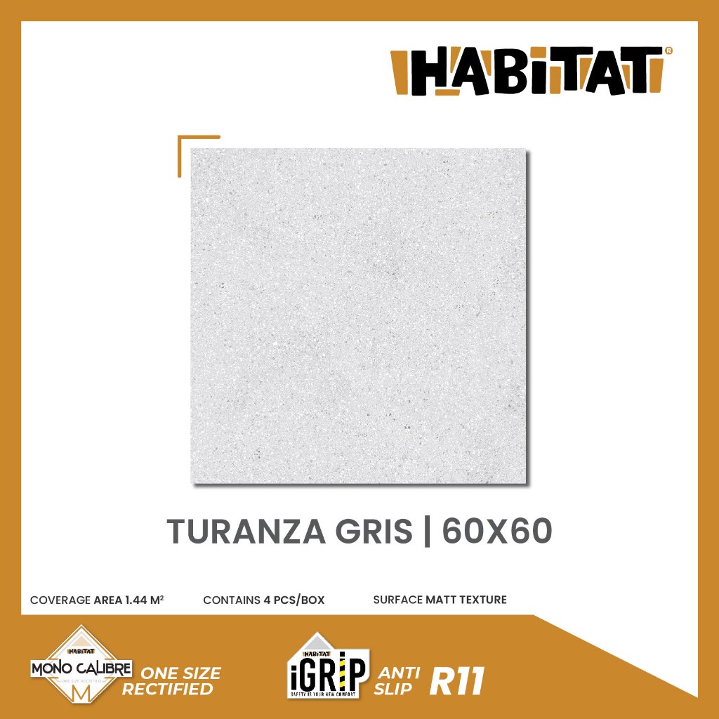 Habitat iGrip Turanza Gris 60x60 Keramik Lantai Kesat Anti Slip