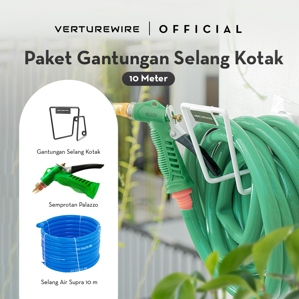 Verturewire Paket Gantungan Selang Air Kotak / Paket Gantungan Selang Taman