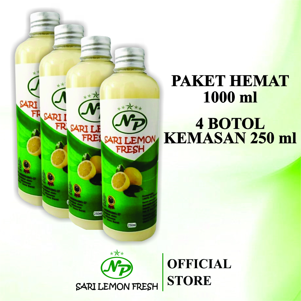 

TEMAN DIET Paket 1000 ml 4 Botol Kemasan 250 ml Sari Lemon Fresh NP Tanpa Pengawet 100% Murni