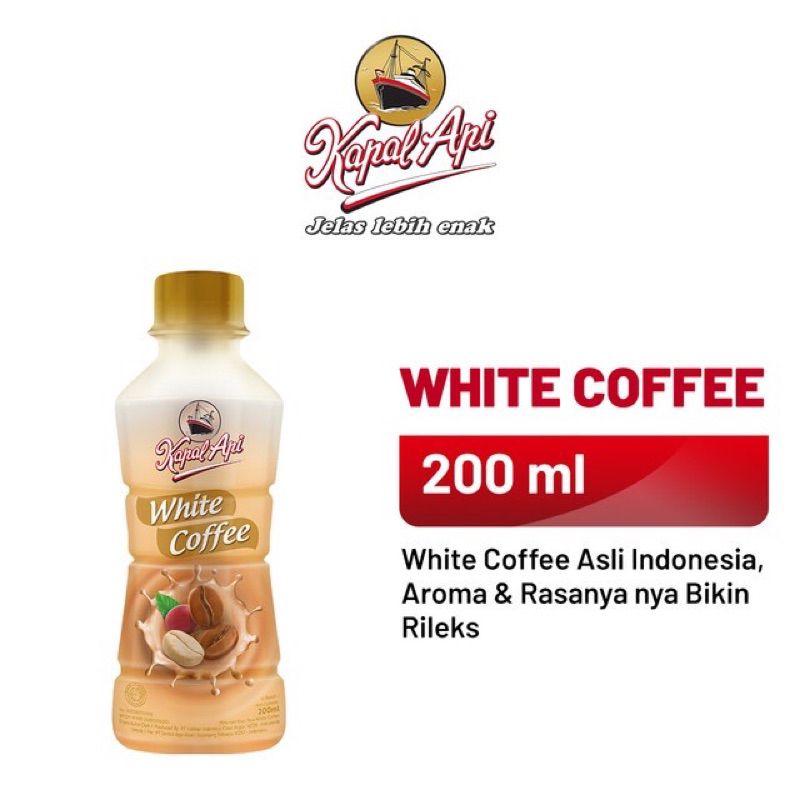 

Kopi Kapal Api White Coffee Botol Pet - 200 ml (Kemasan Karton ) isi 12 botol