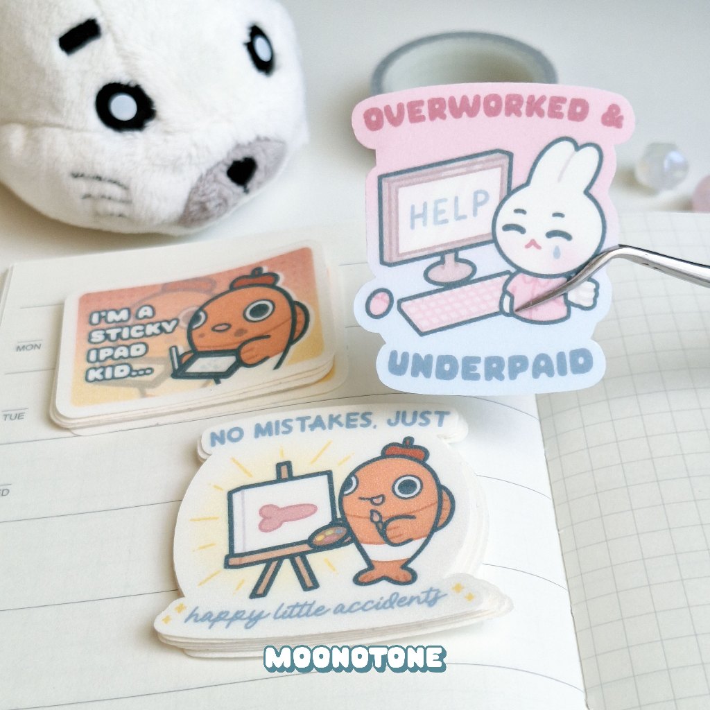 

Poisson & Momo Sticker Flakes by moonotone