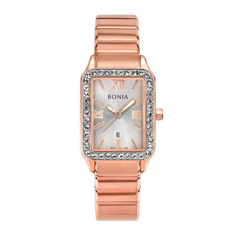 Jam Tangan Wanita Bonia B10701-2513S Elegance Women Original Jam Tangan Cewek Bonia Rose Gold Kotak 