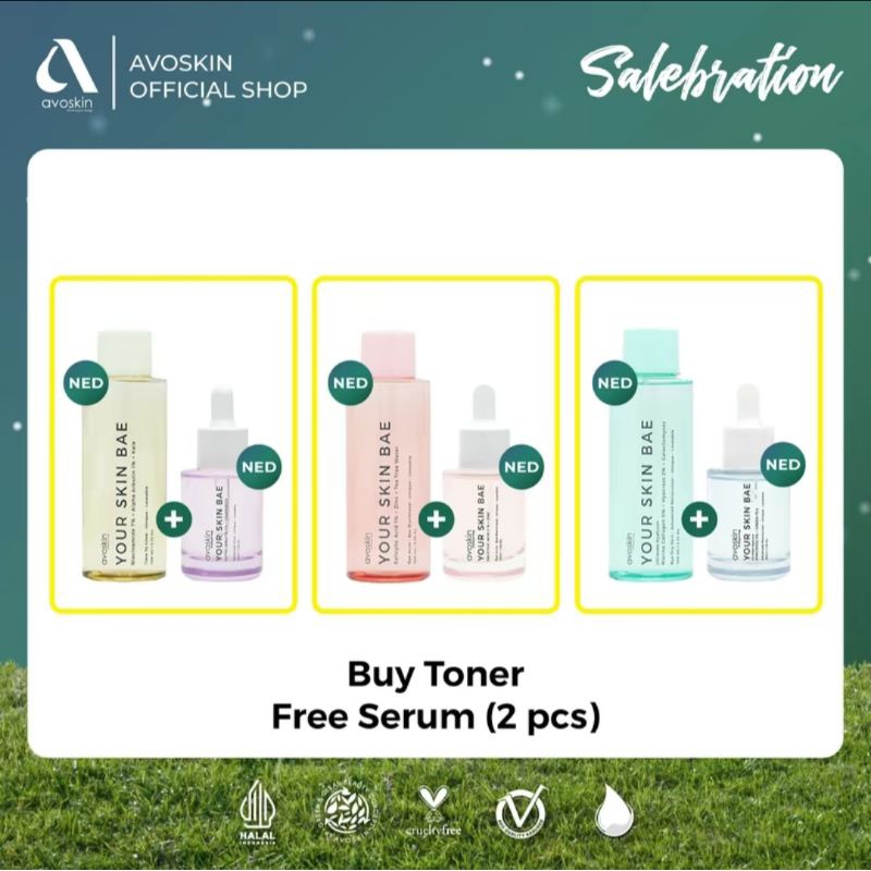 [TC] Buy Toner Free Serum AVOSKIN(2pcs) (YSB Toner NED+Serum NED)