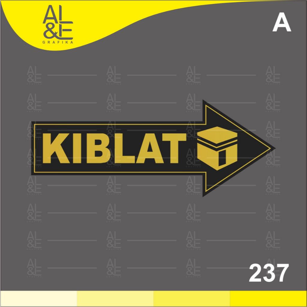 

257 - Stiker Arah Kiblat, Gold, Sticker Vinyl, Ritrama, Premium, Tahan Air