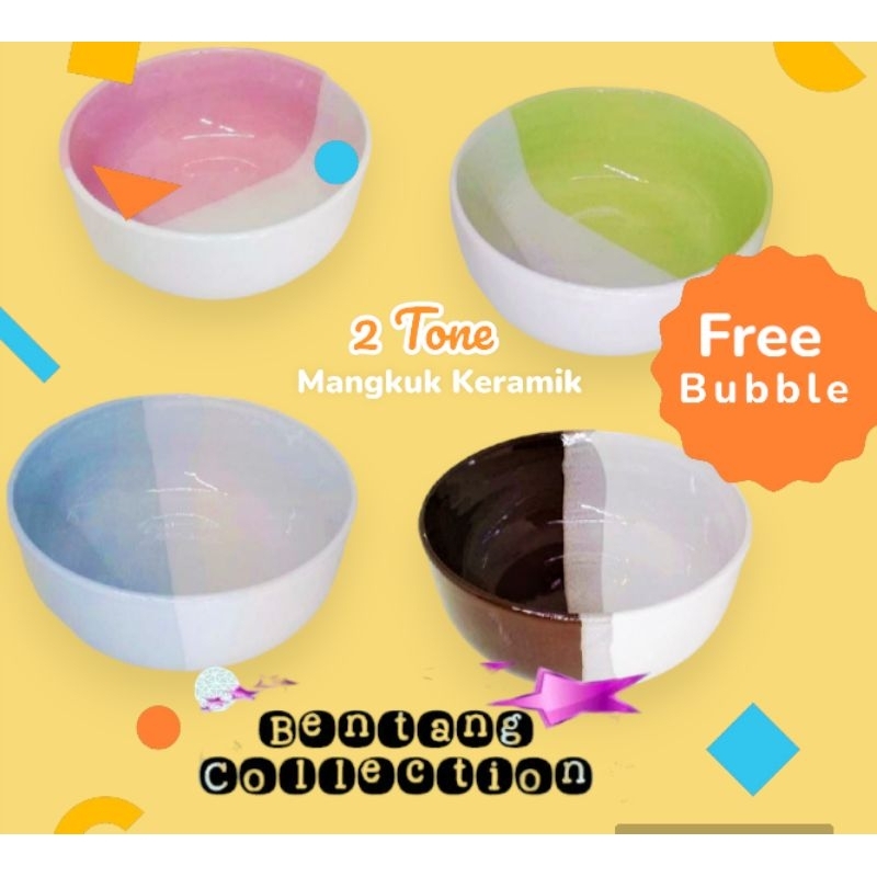 Mangkuk Keramik , Mangkuk Ramen  (2Tone), 1Pcs