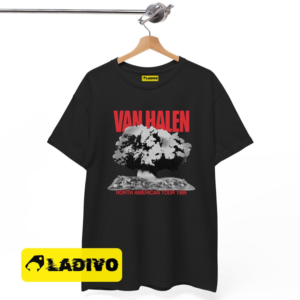 Kaos Band Van Halen North American Tour 1986, Kaos Band Vintage, Kaos Oversize Premium Cotton - Ladi