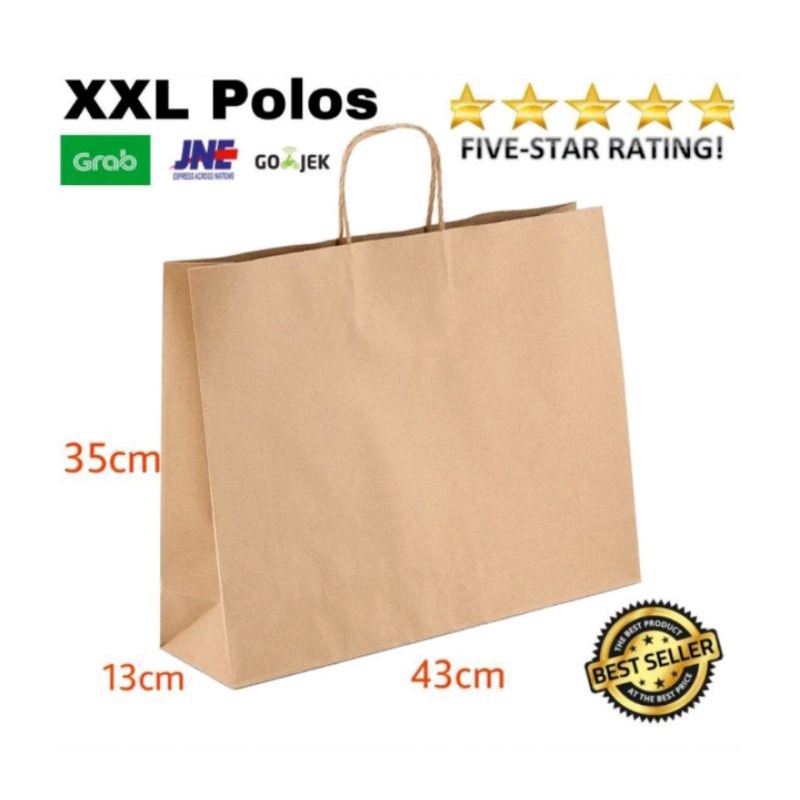 

CUCI GUDANG | Paperbag Polos Jumbo XXL | Paperbag isi 20 pcs